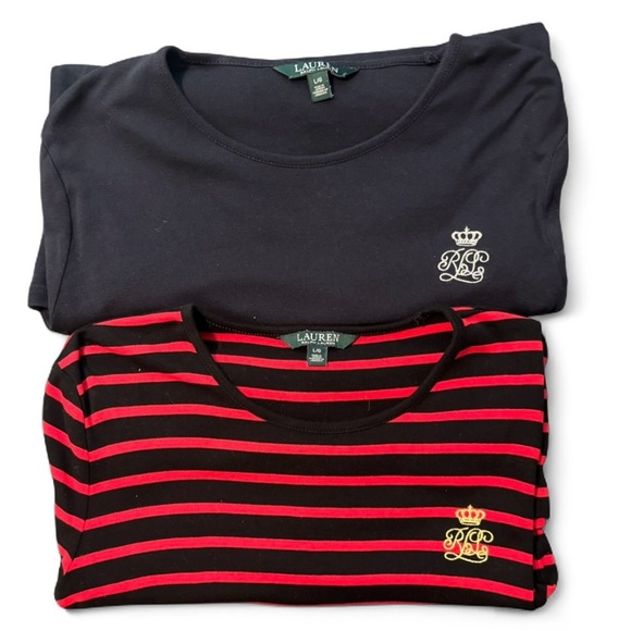 ✨ 2 PACK PRE-LOVED LAUREN RALPH LAUREN Crew neck long sleeve Tops✨ - Picture 1 of 14